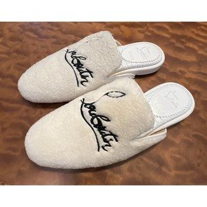 Christian Louboutin Coolito Faux Fur Logo Slippers Size 36 / US 6 / UK/AU 3
